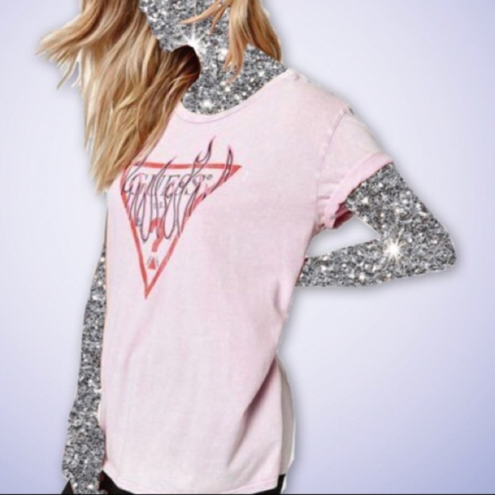 Guess pink flames shirt